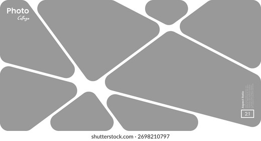 Layout de quadro de colagem de fotos abstrato para moodboard ou Brandboard Design no formato Landscape 2:1