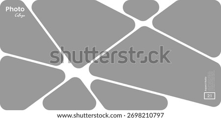 Abstract Photo Collage Frame Layout for Moodboard or Brandboard Design on Landscape 2:1 Format