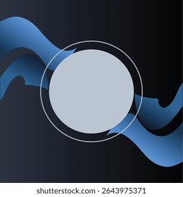 abstract photo frame patterns social media post template with a modern and professional look and blue gradient background Vector 02