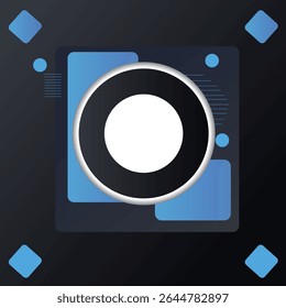 abstract photo frame patterns social media post template with a modern and professional look and blue gradient background Vector 03.