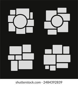 abstract photo frames and digital photo wall template
