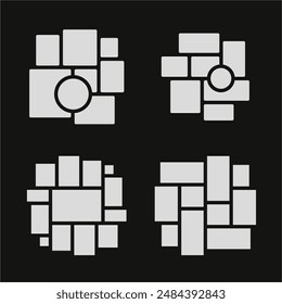 abstract photo frames and digital photo wall template
