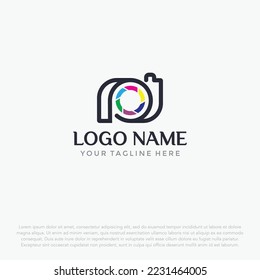 Abstract photography logo, design concept, emblem, icon, flat logotype element for template.
