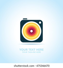 Abstract photography logo, design concept, emblem, icon, flat logotype element for template.