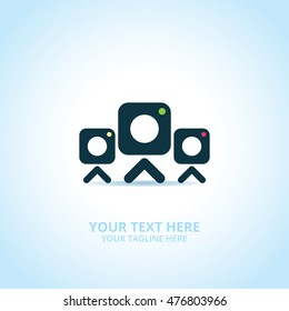 Abstract photography logo, design concept, emblem, icon, flat logotype element for template.