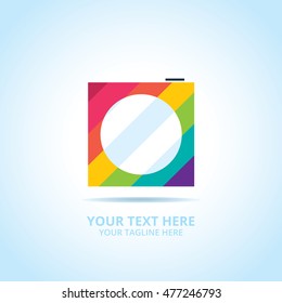 Abstract photography logo, design concept, emblem, icon, flat logotype element for template.
