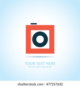 Abstract photography logo, design concept, emblem, icon, flat logotype element for template.
