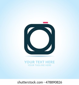 Abstract photography logo, design concept, emblem, icon, flat logotype element for template.