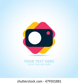 Abstract photography logo, design concept, emblem, icon, flat logotype element for template.