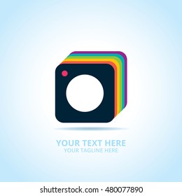 Abstract photography logo, design concept, emblem, icon, flat logotype element for template.
