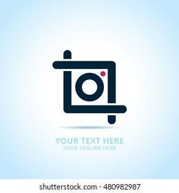 Abstract photography logo, design concept, emblem, icon, flat logotype element for template.