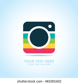 Abstract photography logo, design concept, emblem, icon, flat logotype element for template.