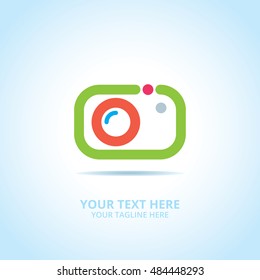 Abstract photography logo, design concept, emblem, icon, flat logotype element for template.