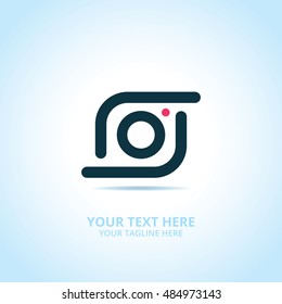 Abstract photography logo, design concept, emblem, icon, flat logotype element for template.
