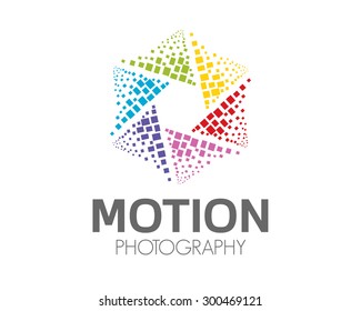 Abstract photography logo design . Hexagonal loop symbol photography vector. Abstract colorful photography symbol vector. Abstract media play logo. Play symbol vector.