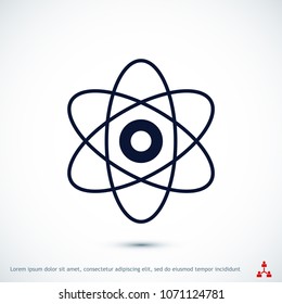 abstract physics science model icon, stock vector illustration flat design style