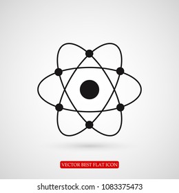 abstract physics science model icon, stock vector illustration flat design style

