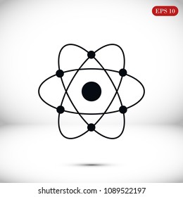 abstract physics science model icon, stock vector illustration flat design style
