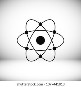 abstract physics science model icon, stock vector illustration flat design style