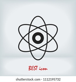 abstract physics science model icon, stock vector illustration flat design style