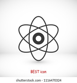 abstract physics science model icon, stock vector illustration flat design style