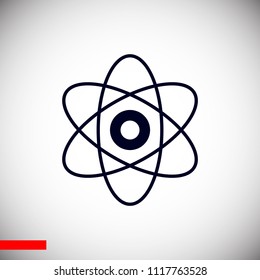 abstract physics science model icon, stock vector illustration flat design style