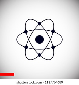 abstract physics science model icon, stock vector illustration flat design style