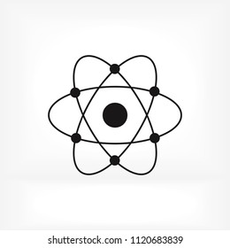 abstract physics science model icon, stock vector illustration flat design style
