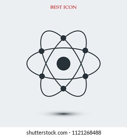 abstract physics science model icon, stock vector illustration flat design style

