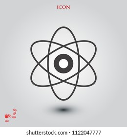 abstract physics science model icon, stock vector illustration flat design style