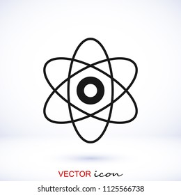 abstract physics science model icon, stock vector illustration flat design style