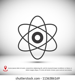 abstract physics science model icon, stock vector illustration flat design style