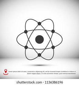 abstract physics science model icon, stock vector illustration flat design style