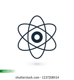 abstract physics science model icon, stock vector illustration flat design style