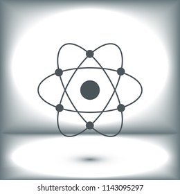 abstract physics science model icon, stock vector illustration flat design style