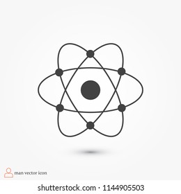 abstract physics science model icon, stock vector illustration flat design style

