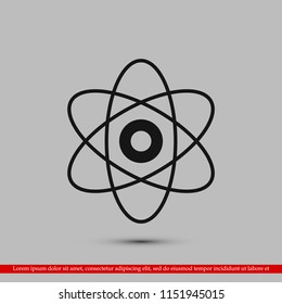 abstract physics science model icon, stock vector illustration flat design style