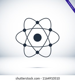 abstract physics science model icon, stock vector illustration flat design style