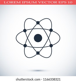abstract physics science model icon, stock vector illustration flat design style