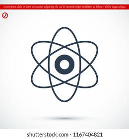 abstract physics science model icon, stock vector illustration flat design style