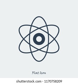 abstract physics science model icon, stock vector illustration flat design style