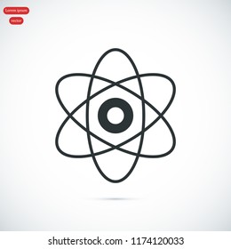 abstract physics science model icon, stock vector illustration flat design style