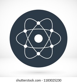 abstract physics science model icon, stock vector illustration flat design style

