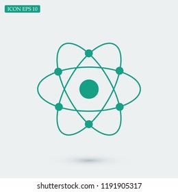 abstract physics science model icon, stock vector illustration flat design style