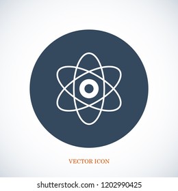 abstract physics science model icon, stock vector illustration flat design style