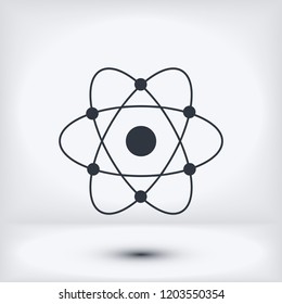 abstract physics science model icon, stock vector illustration flat design style