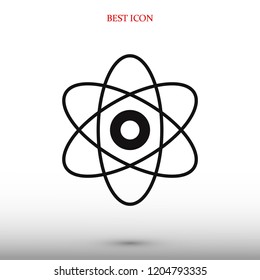 abstract physics science model icon, stock vector illustration flat design style