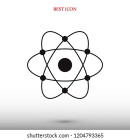 abstract physics science model icon, stock vector illustration flat design style