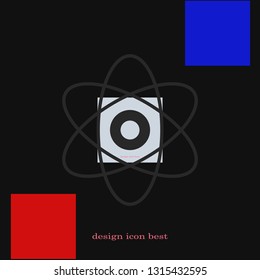 abstract physics science model icon, stock vector illustration flat design style