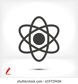 abstract physics science model icon, stock vector illustration flat design style